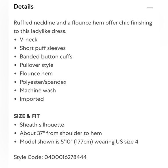 Nanette Lepore Nolita Stretch Sheath Dress V-Neck Ruffle Puff Sleeve Size 4 NWT - Picture 13 of 15